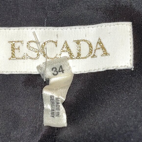 ESCADA 2 PIECE PANT SUIT BLACK WOOL SLIM FIT BLAZER AND FLARE LEG PANTS  EU34/36 - Picture 13 of 16